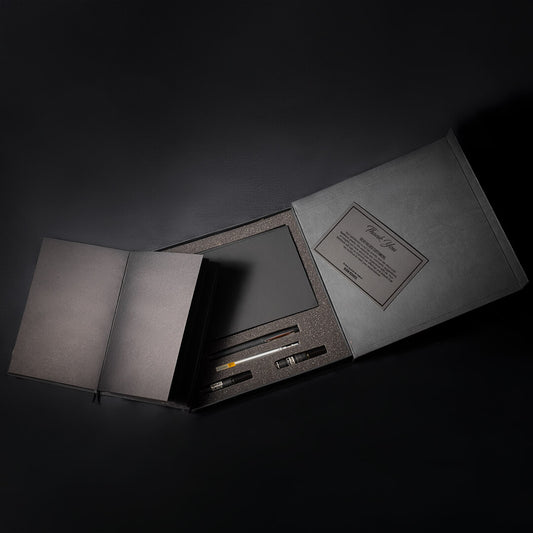 Black Pages Journal Complete Gift Box by Pelikas.pk