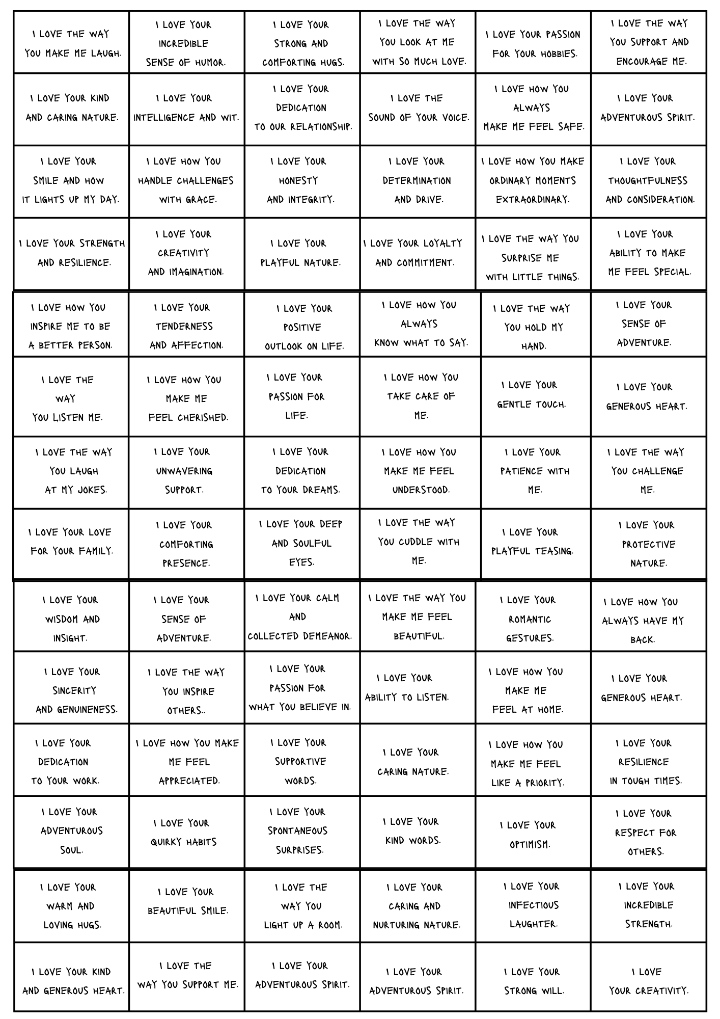 100 Reasons Why I LOVE YOU Gift Box