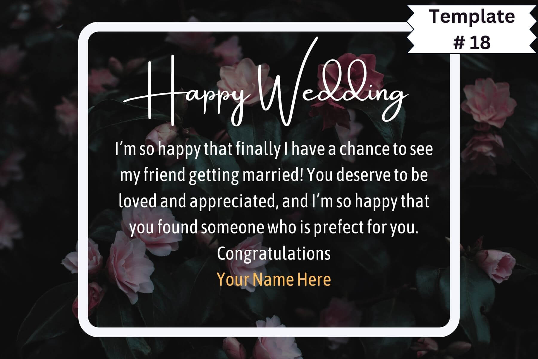 pelikas.pk template # 18 card happy wedding for customization