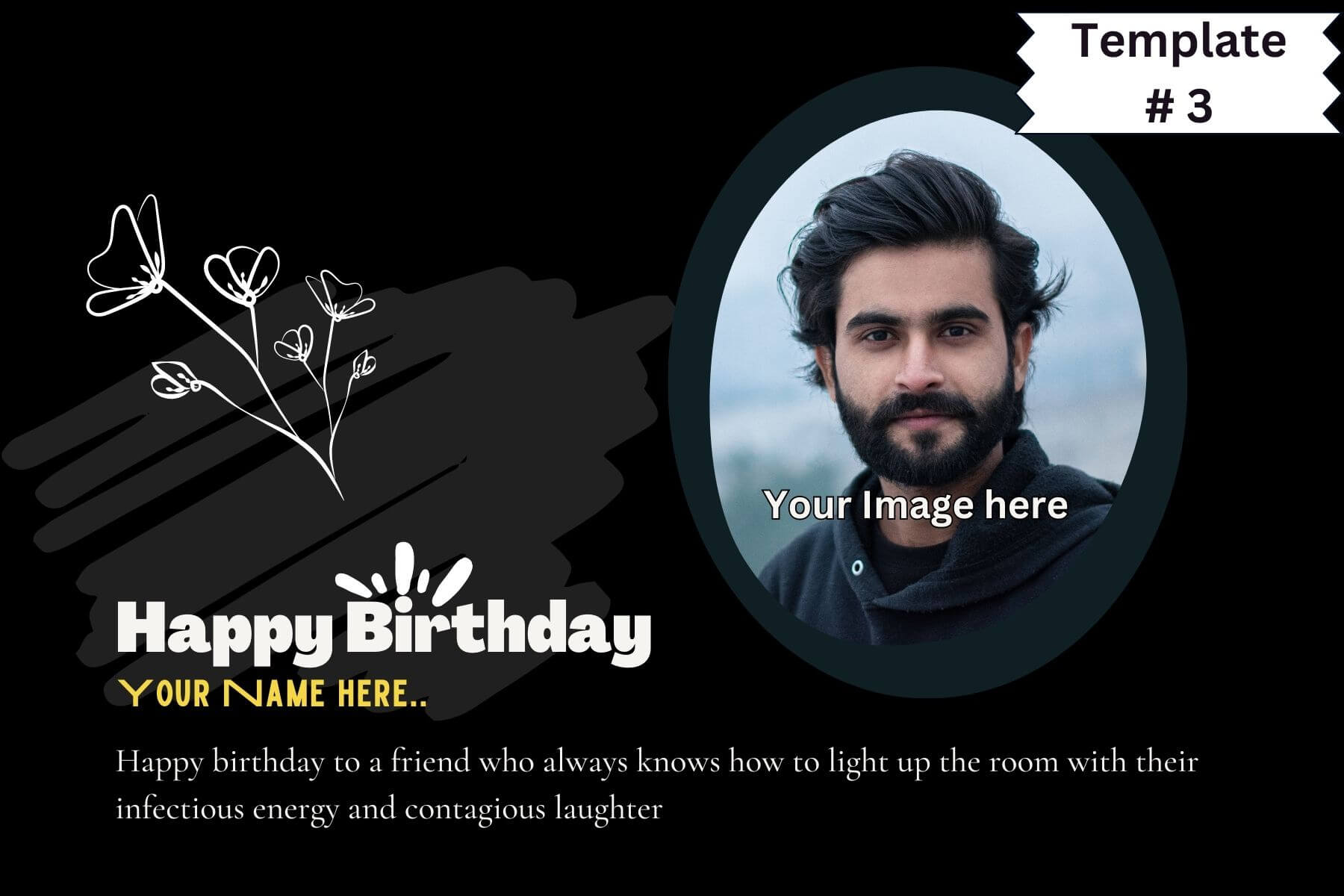 pelikas.pk template # 3 birthday with image card for customization