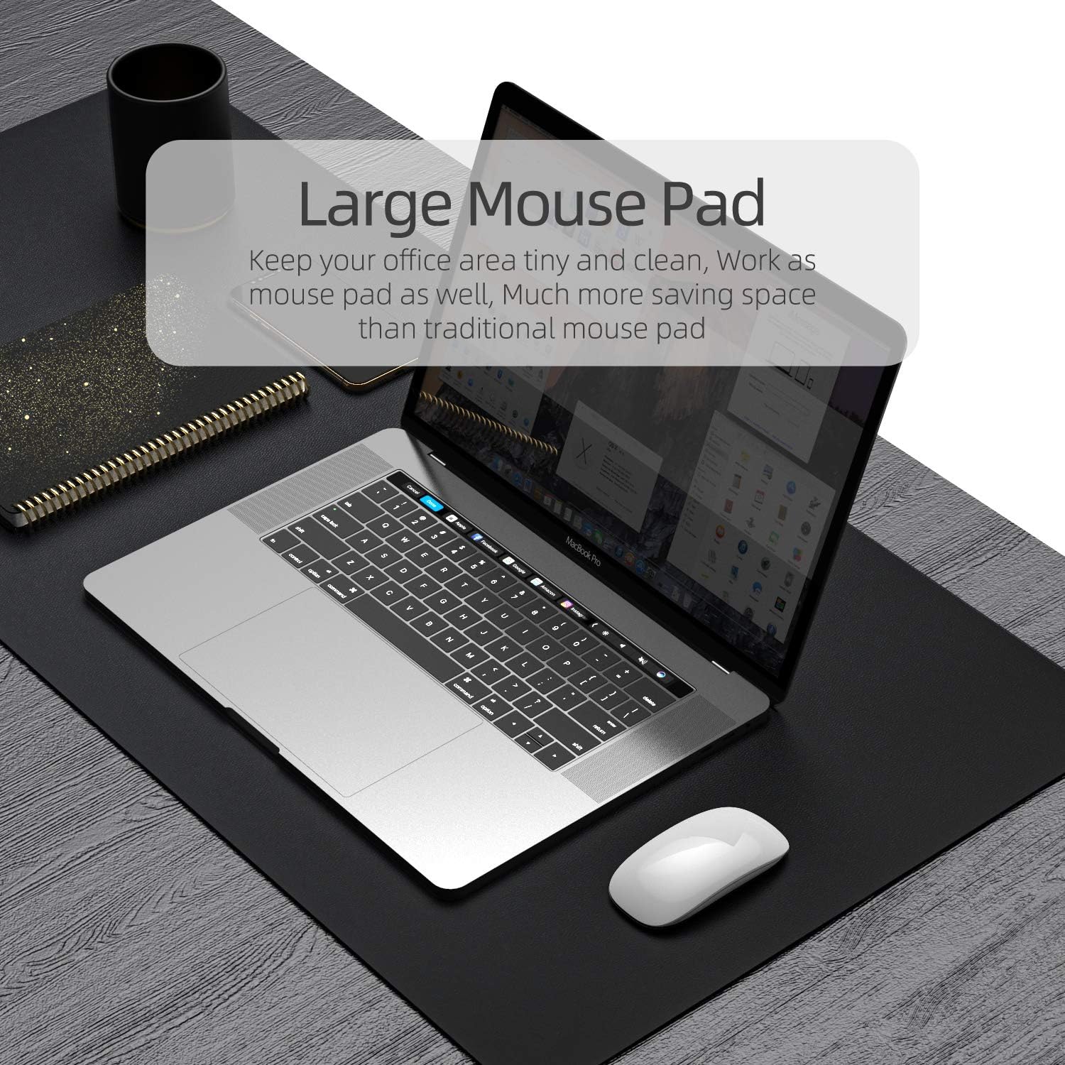 Double Face PU Leather Desk Mat Large Size