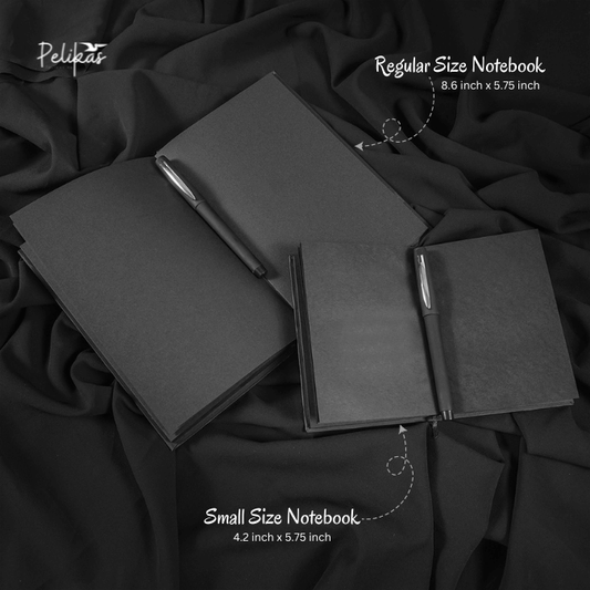 Black Pages Notebook with Silver Gel Pen